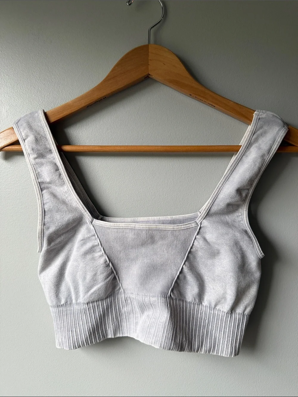 Free People movement Light Gray Ribbed Crop Tank size M